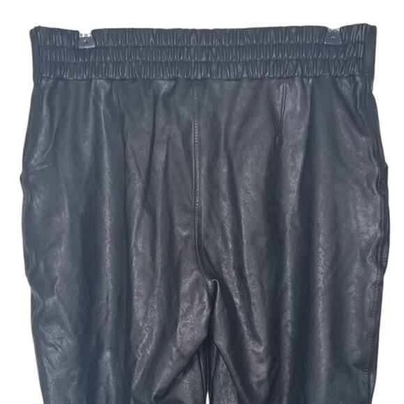 Spanx Pants Size 1X Black Faux Leather Jogger High-Rise Stretch Athleisure - Picture 5 of 12